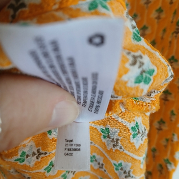 Rhode X Target Dainty Lotus Print Yellow Midi Skirt Cottage Whimsical Floral SzL - Picture 7 of 8